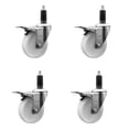 thumbnail image 1 of 4 Inch SS Nylon Swivel 1-1/8 Inch Expanding Stem Caster Set Total Lock Brake, 1 of 2