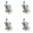 thumbnail image 1 of 4 Inch SS Nylon Wheel Swivel 12mm Threaded Stem Caster Set Brake SCC, 1 of 2