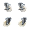 thumbnail image 1 of 4 Inch SS Nylon Wheel Swivel Bolt Hole Caster Set with 2 Brakes Service Caster, 1 of 2