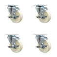 thumbnail image 1 of 4 Inch SS Nylon Wheel Swivel Top Plate Caster Set with Brake Service Caster, 1 of 2
