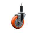 thumbnail image 1 of 4 Inch SS Orange Poly Wheel Swivel 1 Inch Expanding Stem Caster SCC, 1 of 2