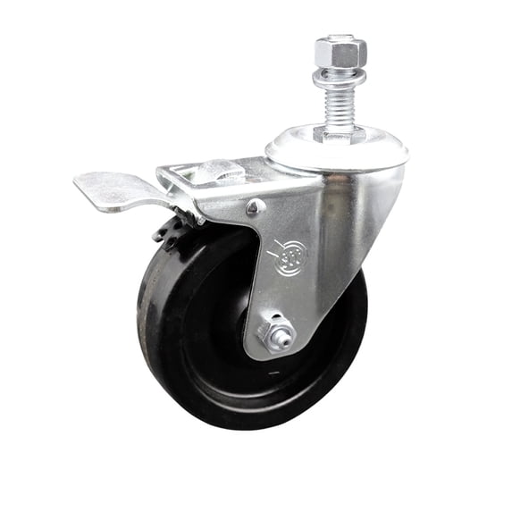 4 Inch SS Phenolic ½ Inch Threaded Stem Caster with Total Lock Brake SCC