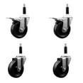 thumbnail image 1 of 4 Inch SS Phenolic Swivel 7/8 Inch Expand Stem Caster Set 2 Total Lock Brakes, 1 of 2