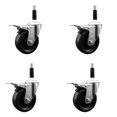 thumbnail image 1 of 4 Inch SS Phenolic Swivel 7/8 Inch Expanding Stem Caster Set Total Lock Brake, 1 of 2