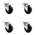 thumbnail image 1 of 4 Inch SS Phenolic Wheel Swivel Top Plate Caster Set Service Caster Brand, 1 of 2
