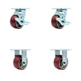 thumbnail image 1 of 4 Inch SS Poly on Aluminum Caster Set with 2 Brakes/Swivel Locks 2 Rigid SCC, 1 of 2
