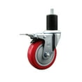 thumbnail image 1 of 4 Inch SS Red Poly Swivel 1-3/4 Inch Expanding Stem Caster Total Lock Brake SCC, 1 of 2