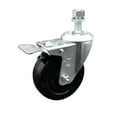 thumbnail image 1 of 4 Inch SS Soft Rubber 12mm Threaded Stem Caster with Total Lock Brake SCC, 1 of 2