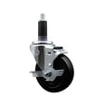 thumbnail image 1 of 4 Inch SS Soft Rubber Swivel 1-1/8 Inch Expanding Stem Caster with Brake SCC, 1 of 2