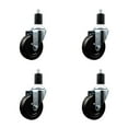 thumbnail image 1 of 4 Inch SS Soft Rubber Wheel Swivel 1-1/2 Inch Expanding Stem Caster Set SCC, 1 of 2