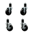 thumbnail image 1 of 4 Inch SS Soft Rubber Wheel Swivel 1-3/4 Inch Expanding Stem Caster Set 2 Brakes, 1 of 2
