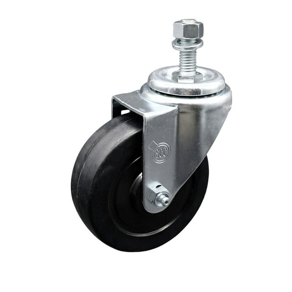 4 Inch SS Soft Rubber Wheel Swivel ½ Inch Threaded Stem Caster Service Caster