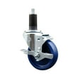 thumbnail image 1 of 4 Inch SS Solid Poly Swivel 1-1/4 Inch Expanding Stem Caster with Brake SCC, 1 of 2