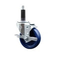 thumbnail image 1 of 4 Inch SS Solid Poly Swivel 1 Inch Expanding Stem Caster with Brake SCC, 1 of 2