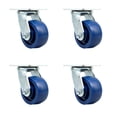 thumbnail image 1 of 4 Inch SS Solid Poly Swivel Caster Set with Ball Bearing and Swivel Lock SCC, 1 of 2