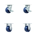 thumbnail image 1 of 4 Inch SS Solid Polyurethane Caster Set with 2 Brakes/Swivel Locks 2 Rigid SCC, 1 of 2