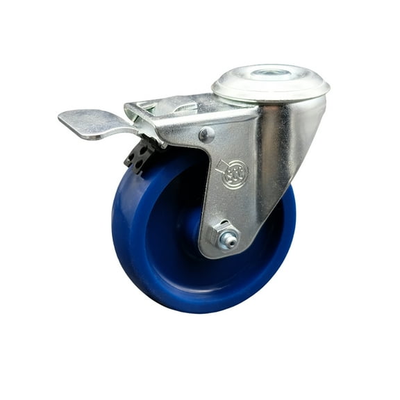 4 Inch SS Solid Polyurethane Wheel Swivel Bolt Hole Caster with Total Lock Brake