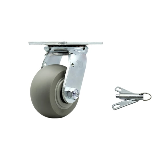 4 Inch SS Thermo Rubber Donut Tread Swivel Caster with Delrin Bearing&Swivel Lck