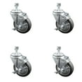 thumbnail image 1 of 4 Inch SS Thermoplastic Rubber Swivel ½ Inch Threaded Stem Caster Set Brake SCC, 1 of 2