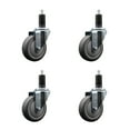 thumbnail image 1 of 4 Inch SS Thermo Rubber Wheel Swivel 1-1/4 Inch Expanding Stem Caster Set, 1 of 2