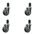 thumbnail image 1 of 4 Inch SS Thermo Rubber Wheel Swivel 1-5/8 Inch Expanding Stem Caster Set, 1 of 2