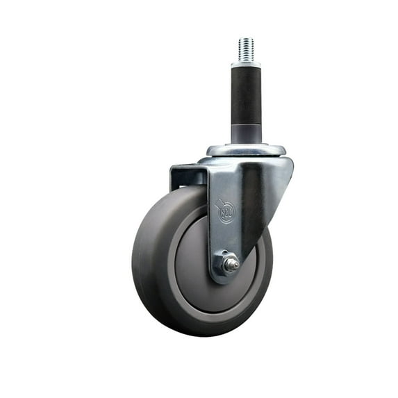 4 Inch SS Thermoplastic Rubber Wheel Swivel 1 Inch Expanding Stem Caster SCC