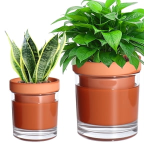 4 Inch Self Watering Pots for Indoor Plants - 2 Pack Self Watering Pot, Self Watering Planters for Indoor Plants, Herbs, African Violet