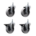 thumbnail image 1 of 4 Inch Semi Steel 12MM Threaded Stem Caster Set 2 Brakes SCC, 1 of 2
