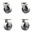 thumbnail image 1 of 4 Inch Semi Steel Cast Iron Caster Set with Bronze Bearings 2 Swivel 2 Rigid SCC, 1 of 2