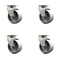 thumbnail image 1 of 4 Inch Semi Steel Cast Iron Wheel Swivel Caster Set with Ball Bearings SCC, 1 of 2