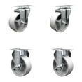 thumbnail image 1 of 4 Inch Semi Steel Cast Iron Wheel Swivel Top Plate Caster Set with 2 Rigid SCC, 1 of 2