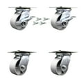 thumbnail image 1 of 4 Inch Semi Steel Caster Set with Roller Bearing 4 Swivel Lock and 2 Brake SCC, 1 of 2