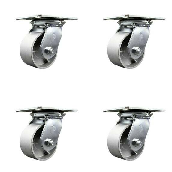 4 Inch Semi Steel Caster Set with Roller Bearings and Swivel Locks SCC