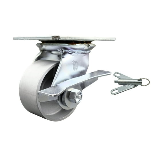 4 Inch Semi Steel Caster with Ball Bearing and Brake/Swivel Lock Service Caster