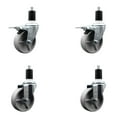 thumbnail image 1 of 4 Inch Semi Steel Swivel 1-1/2 Inch Expanding Stem Caster Set 2 Brakes, 1 of 2