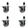 thumbnail image 1 of 4 Inch Semi Steel Swivel 1-1/2 Inch Expanding Stem Caster Set with Brake SCC, 1 of 2
