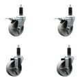 thumbnail image 1 of 4 Inch Semi Steel Swivel 1-1/8 Inch Expanding Stem Caster Set 2 Total Lock Brake, 1 of 2