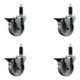 thumbnail image 1 of 4 Inch Semi Steel Swivel 1-1/8 Inch Expanding Stem Caster Set with Brake SCC, 1 of 2