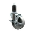thumbnail image 1 of 4 Inch Semi Steel Swivel 1-5/8 Inch Expanding Stem Caster with Brake SCC, 1 of 2