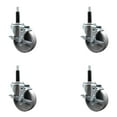 thumbnail image 1 of 4 Inch Semi Steel Swivel 3/4 Inch Expanding Stem Caster Set with Brake SCC, 1 of 2