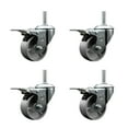 thumbnail image 1 of 4 Inch Semi Steel Swivel 5/8 Inch Threaded Stem Caster Set with Total Lock Brake, 1 of 2