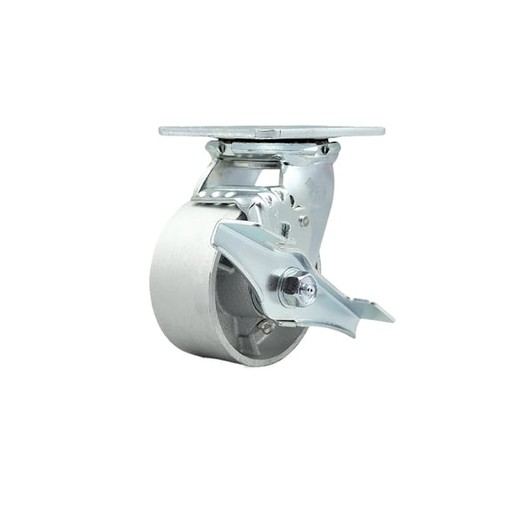 4 Inch Semi Steel Swivel Caster with Roller Bearing and Brake Service Caster