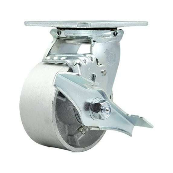 4 Inch Semi Steel Swivel Caster with Roller Bearing and Brake Service Caster