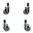 thumbnail image 1 of 4 Inch Semi Steel Wheel Swivel 1-5/8 Inch Expanding Stem Caster Set 2 Brakes SCC, 1 of 2