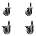 thumbnail image 1 of 4 Inch Semi Steel Wheel Swivel 1 Inch Expanding Stem Caster Set 2 Brakes SCC, 1 of 2