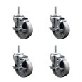 thumbnail image 1 of 4 Inch Semi Steel Wheel Swivel 3/4 Inch Threaded Stem Caster Set with Brake SCC, 1 of 2