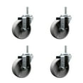 thumbnail image 1 of 4 Inch Semi Steel Wheel Swivel 5/8 Inch Threaded Stem Caster Set Service Caster, 1 of 2