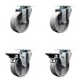 thumbnail image 1 of 4 Inch Semi Steel Wheel Swivel Top Plate Caster Set with 2 Posi Brakes SCC, 1 of 2