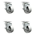 thumbnail image 1 of 4 Inch Semi Steel Wheel Swivel Top Plate Caster Set with Brake Service Caster, 1 of 2