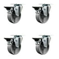 thumbnail image 1 of 4 Inch Semi Steel Wheel Swivel Top Plate Caster Set with Posi Brake SCC, 1 of 2